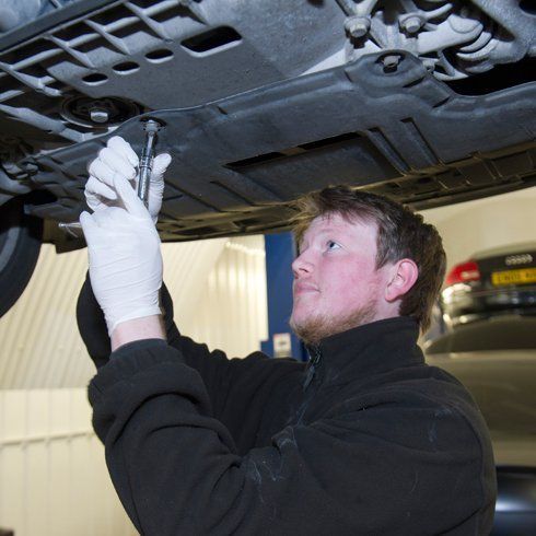 Woman and mechanic