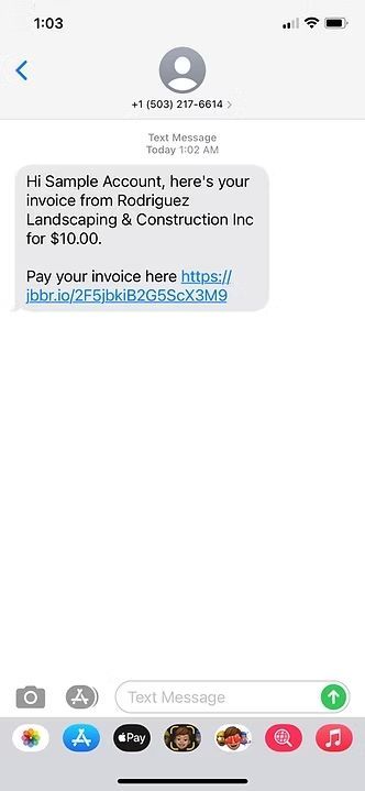 IPhone Messages screen with a scam text offering a tutoring job and a suspicious “Pay your invoice here” link