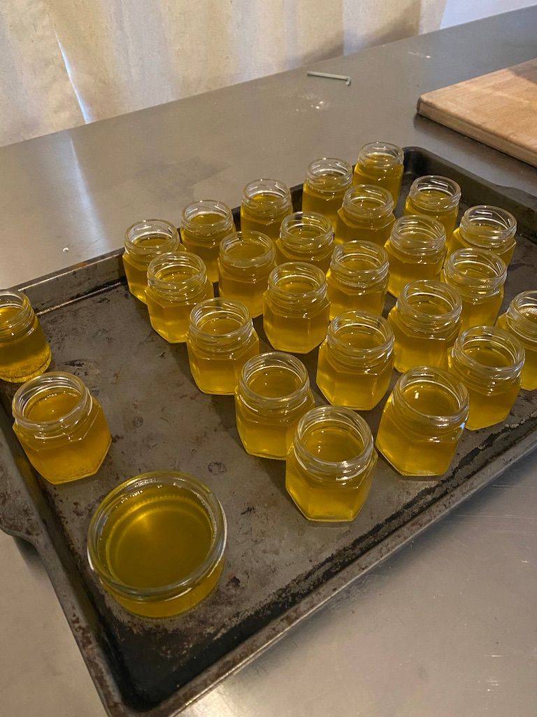 Jars with cooling infused oil