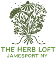 The Herb Loft logo bunched medicinal flowers