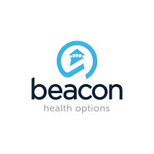 A logo for a company called beacon health options.