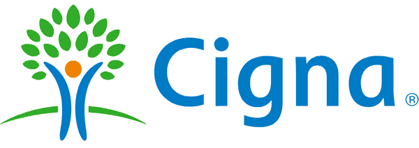 A cigna logo with a tree on it