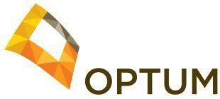A logo for optum with a yellow square and the word optum