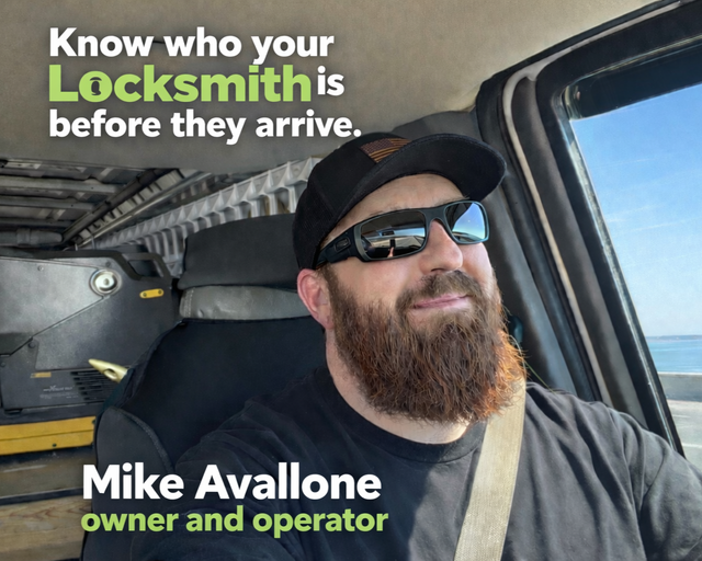 A man with a beard is standing at a counter in a store