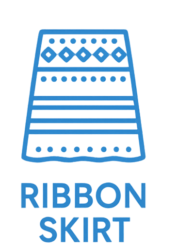 Blue icon of a ribbon skirt, labeled 