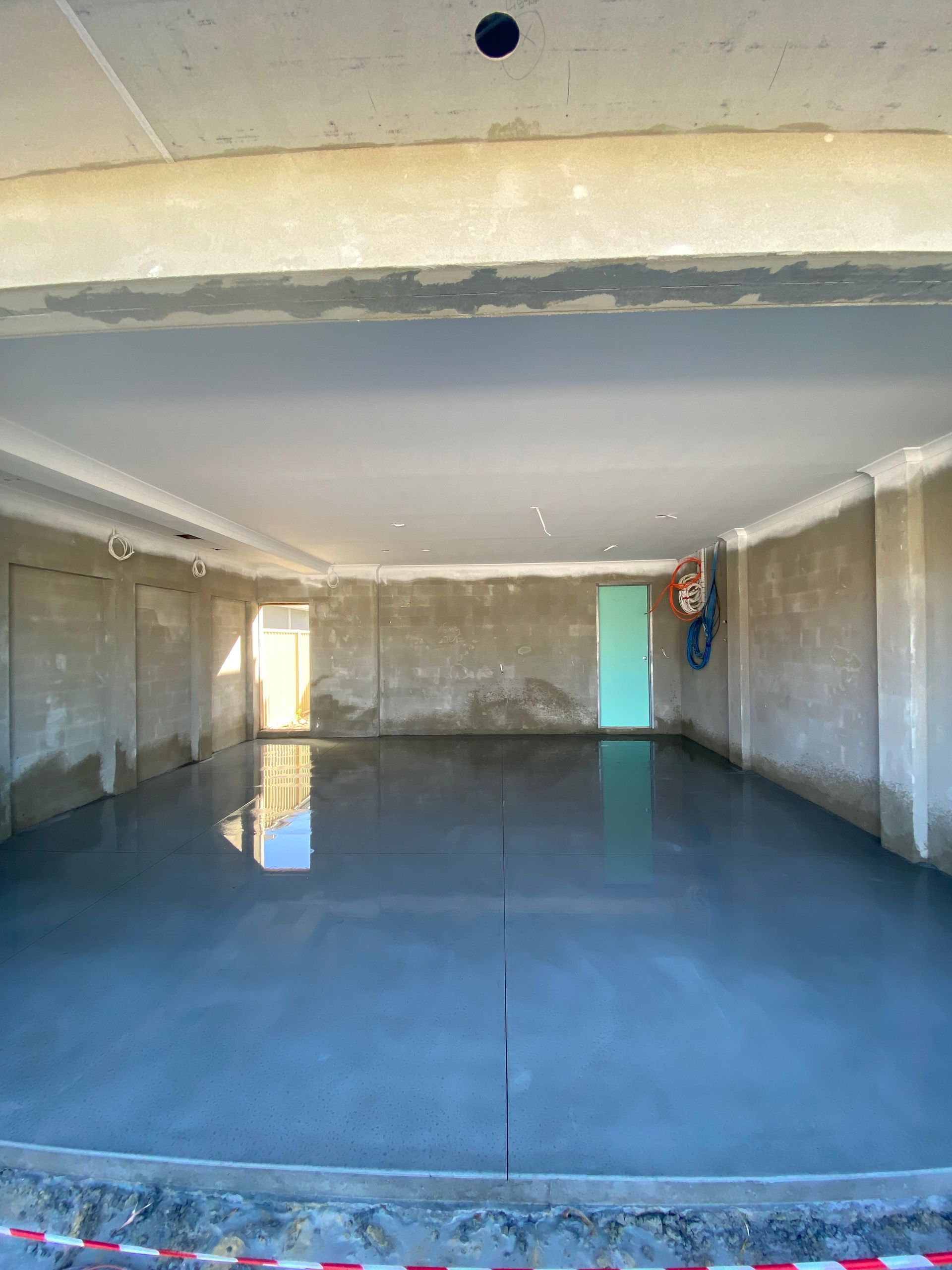 durable grey concrete garage slab