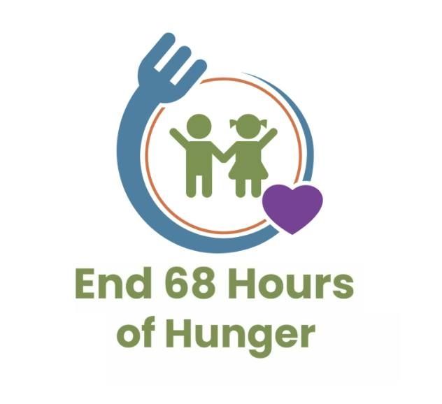 Logo with two green figures in a blue-orange circle and purple heart, reading