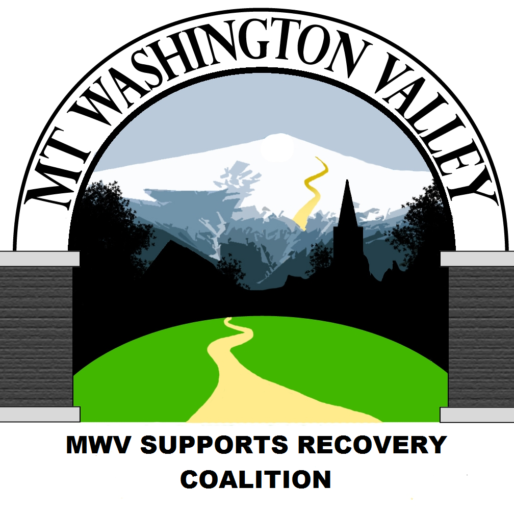 Logo: Mt. Washington Valley scene, a winding path leading to a mountain, with the text