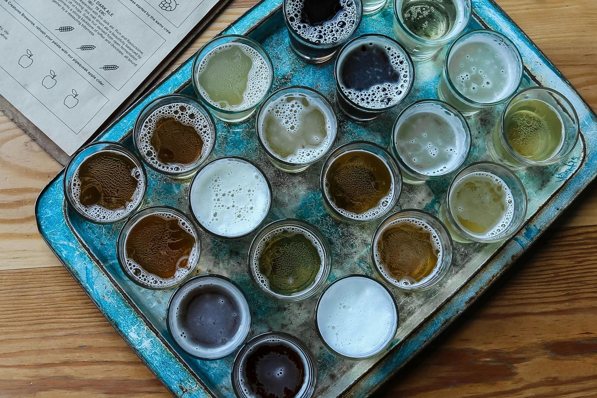 a flight of beer