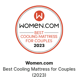 A women.com logo that says best cooling mattress for couples
