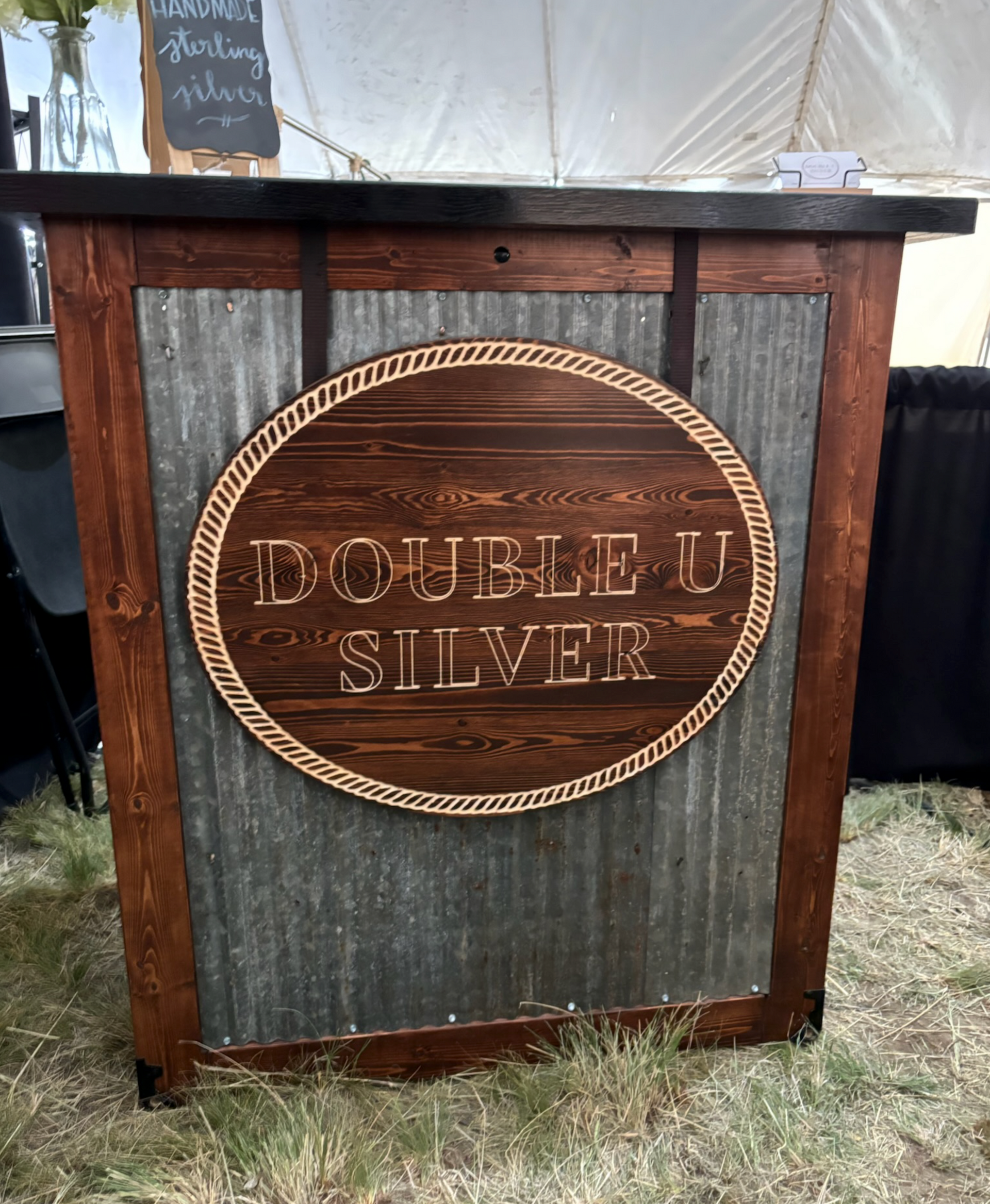 Rustic wooden bar with a 