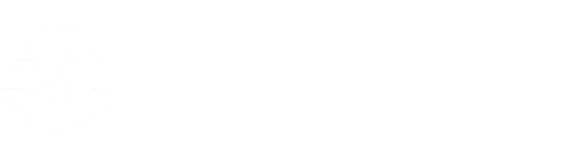White line art logo.