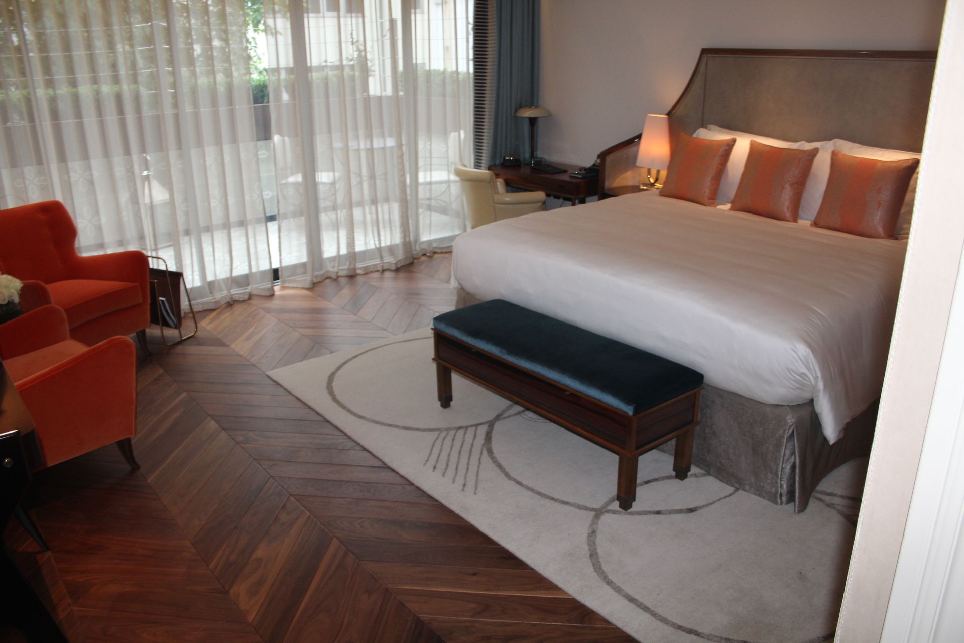 Prime grade walnut Bedroom at The Arts Club