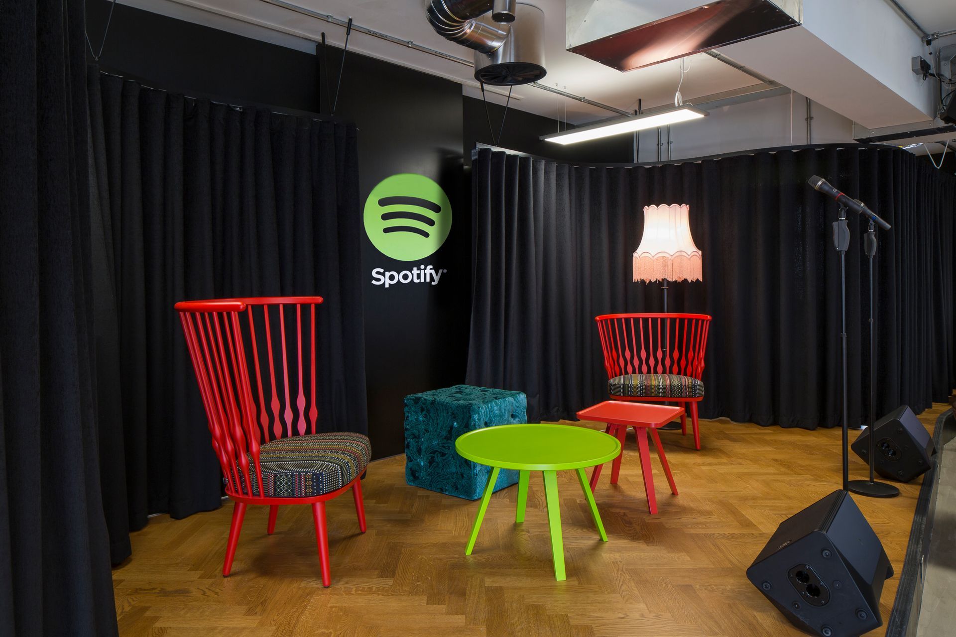 Spotify Studio in London fitted with Coloured Stain and Clear Oiled Flooring
