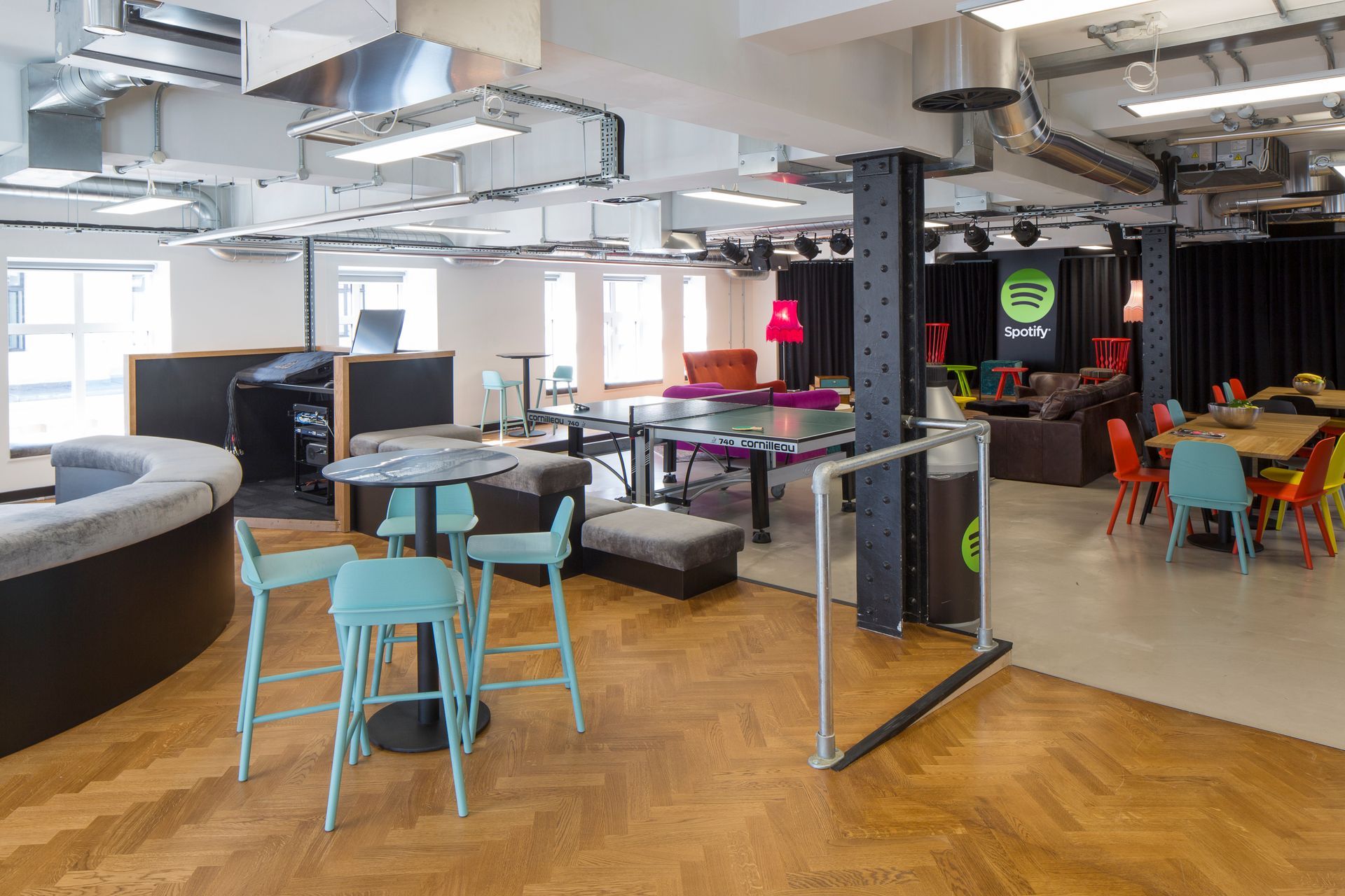 Spotify Office in London fitted with a Coloured Stain and Clear Oiled Flooring