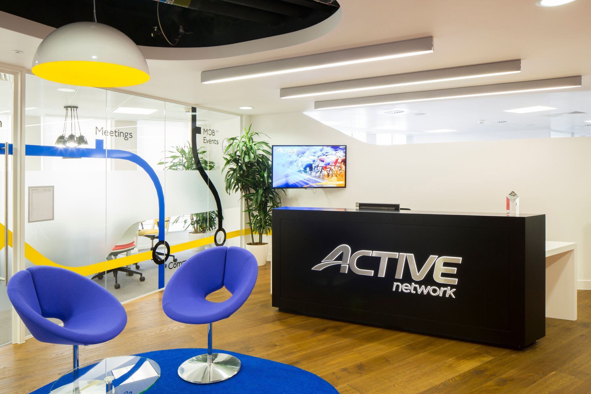 Active Network Stained & Lacquered Flooring Reception Desk