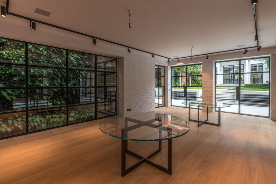 Bespoke Oil finished flooring in long room at Private Residence in Kensington