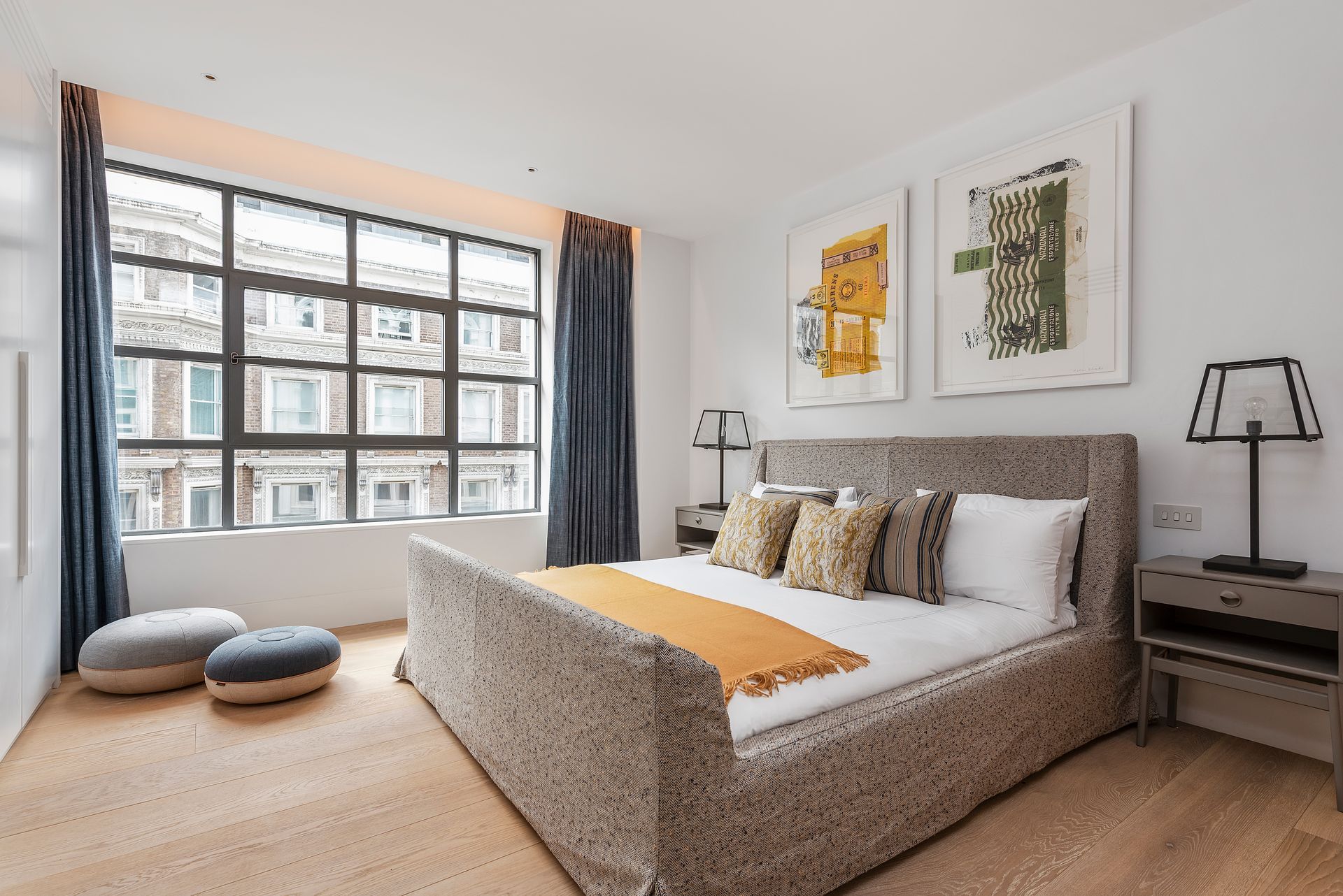 Brushed and Bespoke Coloured Oil flooring in Bedroom at Westbourne Lofts