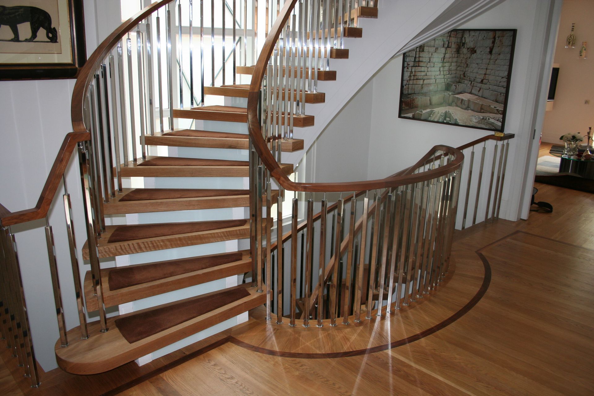 Prime Grade Oak staircase cladded in Paddington residence