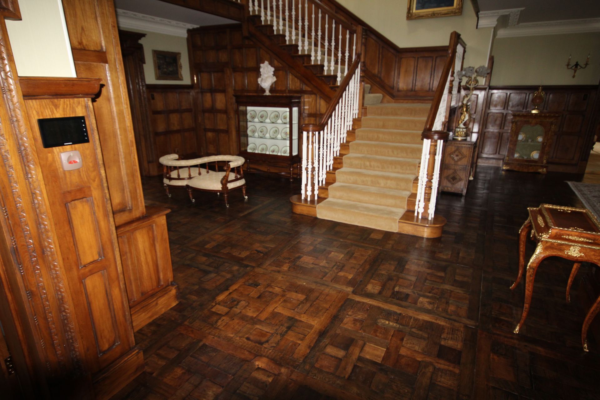 Fitted Antique Oak Flooring in hallway of Greenstead Green