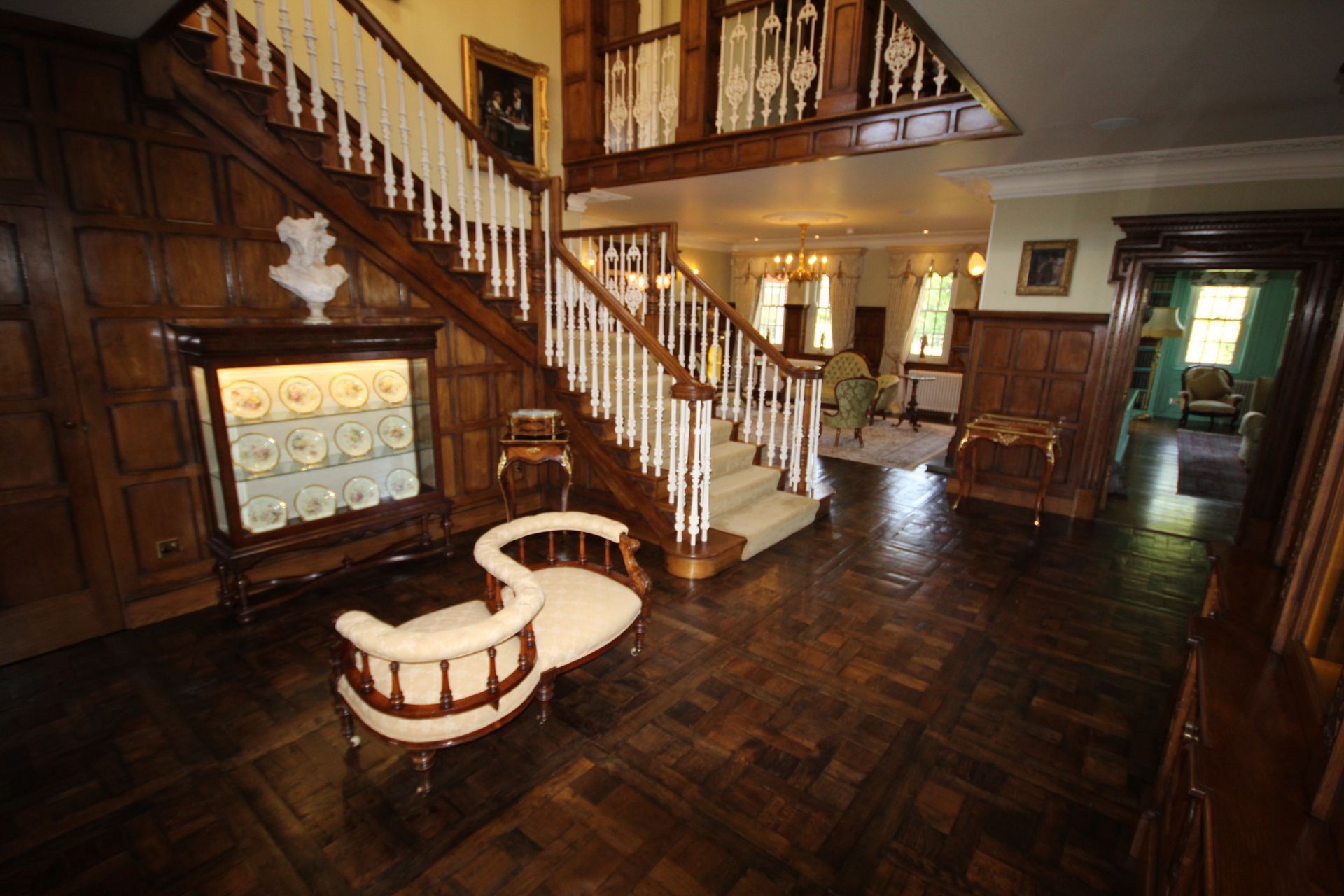 Antique Oak Flooring at Greenstead Green Hallway fitted by Dyfed Richards