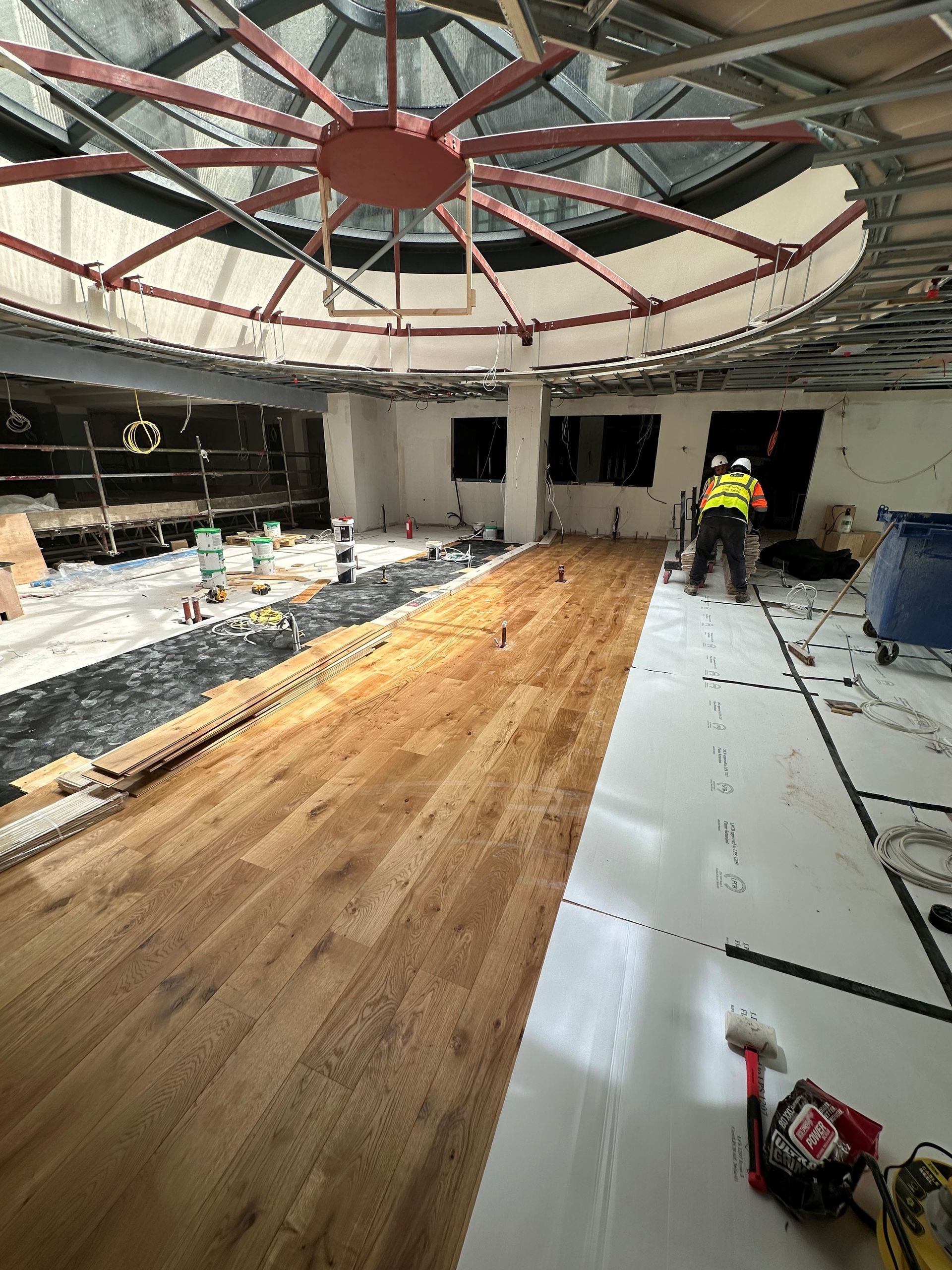 Laying Oak Flooring on top of Acoustic Underlay by Dyfed Richards
