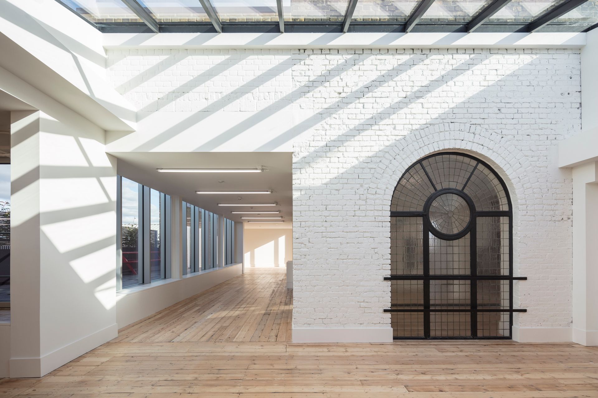 Hallway at Department W with a Clear Polyurethane Lacquer flooring