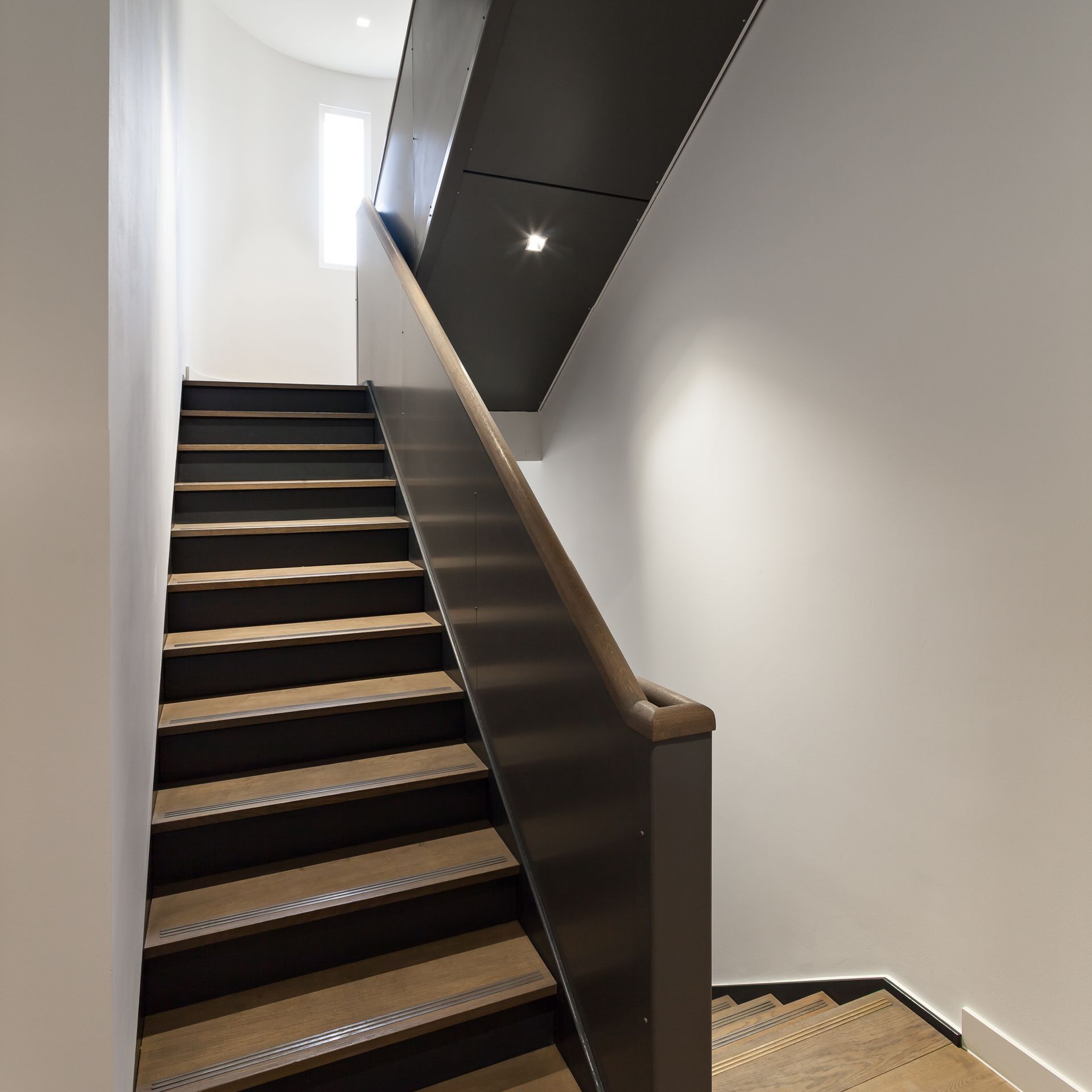 Staircase fitted with Oiled Oak Flooring at Beak Street in London