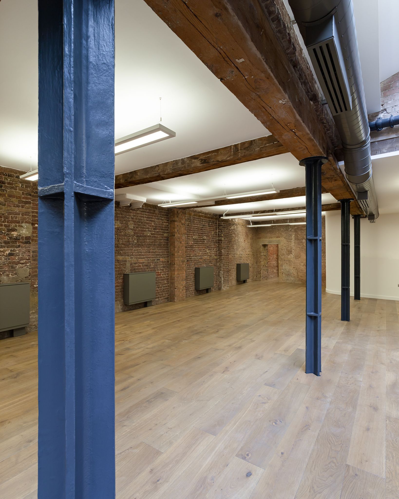 Hallway with Oiled Oak Flooring at Beak Street in London