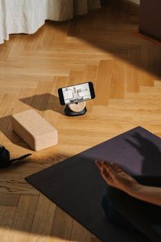 Yoga practice on Parquet flooring in Edinbugh