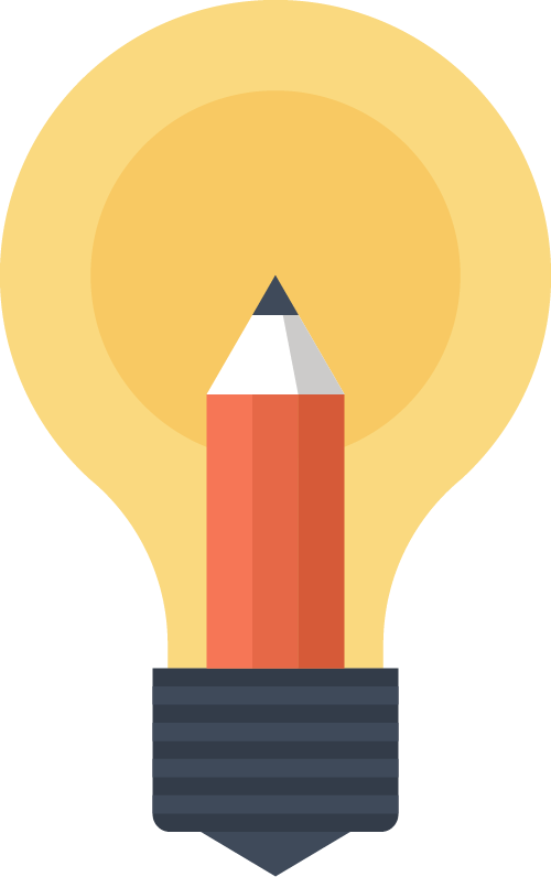 A light bulb with a pencil inside of it.