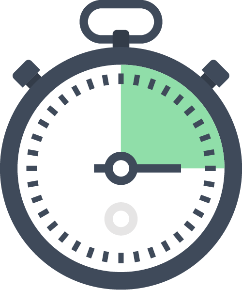 A stopwatch with a green circle in the middle of the face.