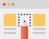A pencil is drawing a square on a computer screen.