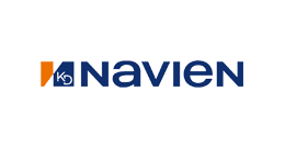 The navien logo is blue and orange on a white background.