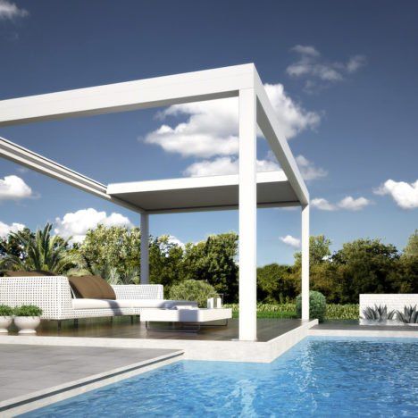 pergola bioclimatica bianca