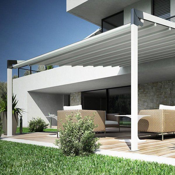 pergola minimal di colore bianco