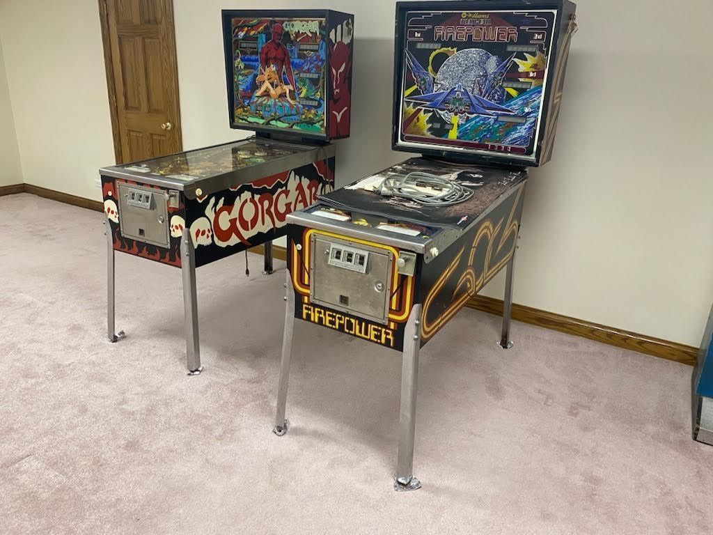 Two pinball machines, 