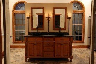 custom wood bathroom sink - Roger S Wright Furniture LTD, Blooming Glen, PA.