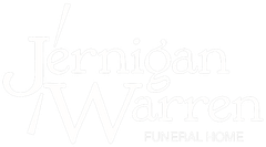 "Jennigan-Warren Funeral Home" written in an elegant, cursive script.