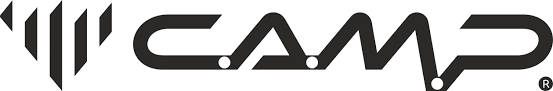 The word camp is written in black on a white background.