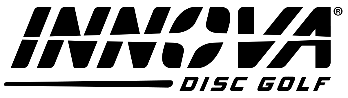 A black and white logo for innova disc golf