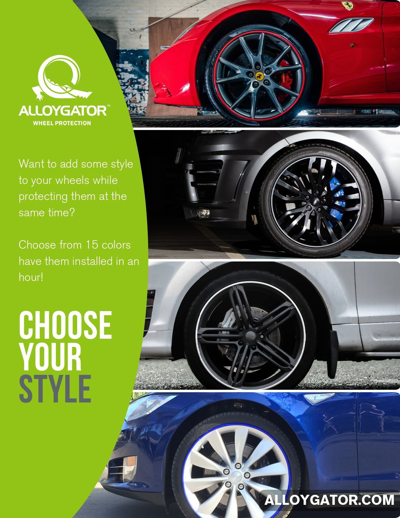 Choose your style with alloygator wheels and tires.