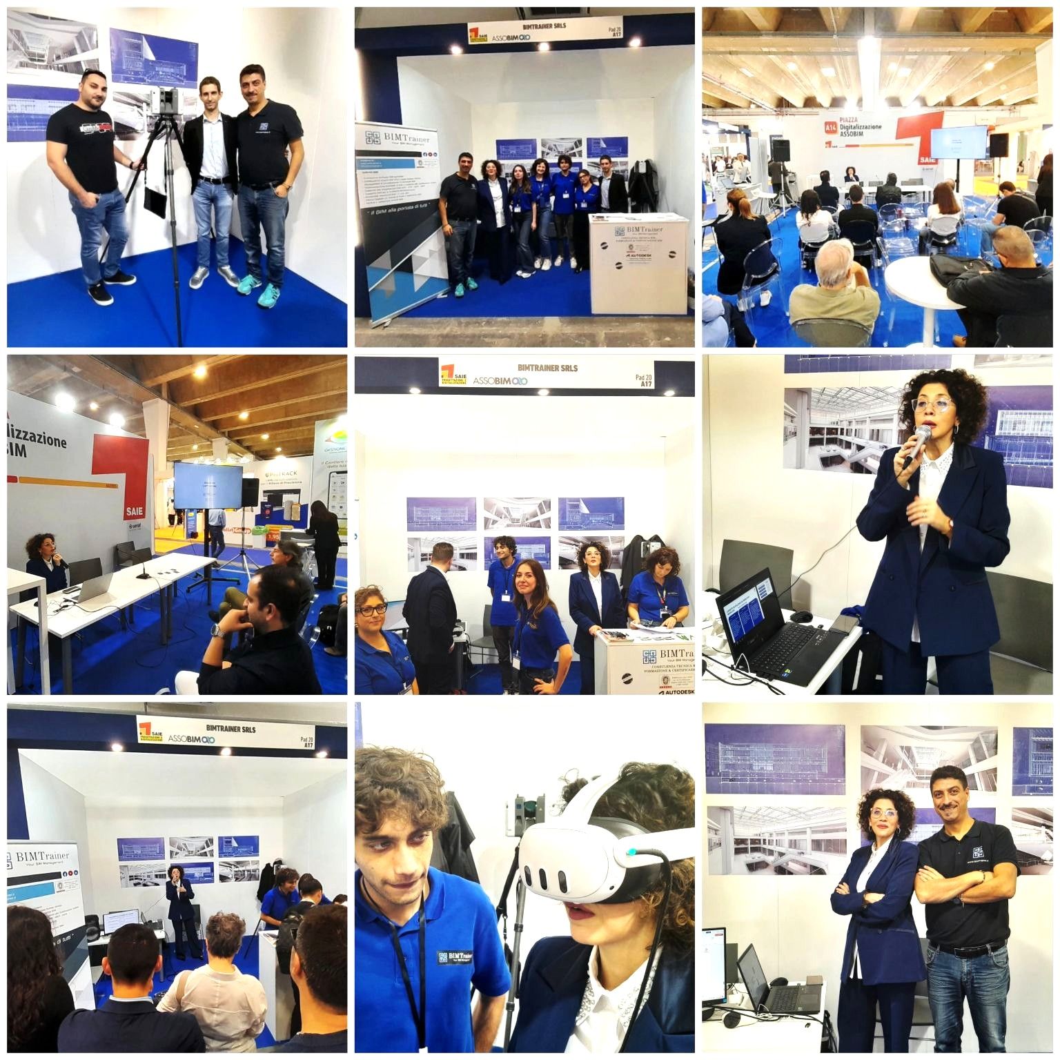 Laser Scanner con Ing.T. Ferrò, una parte dei nostri BIM Expert presso lo Stand BIMTrainer e l'Ospite Responsabile Certificazioni Esperti BIM CEpas Gruppo Bureau Veritas Dott. Rossella La face Partner di Eccellenza