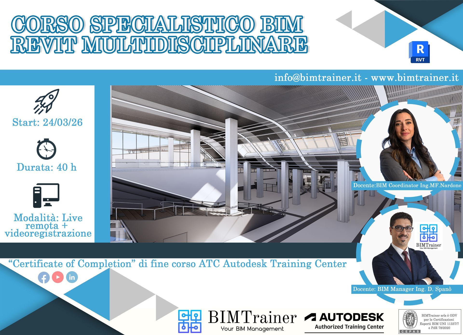 AUTODESK REVIT MULTIDISCIPLINARE 100h ( ARC -STR -MEP ) AUTODESK REVIT MULTIDISCIPLINARE 100h ( ARC -STR -MEP )