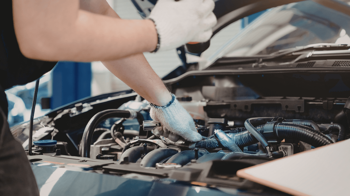 a mechanic doing a car repair