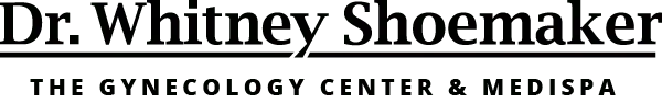 Logo for Dr. Whitney Shoemaker, a gynecology center and medispa. Black text on white background.