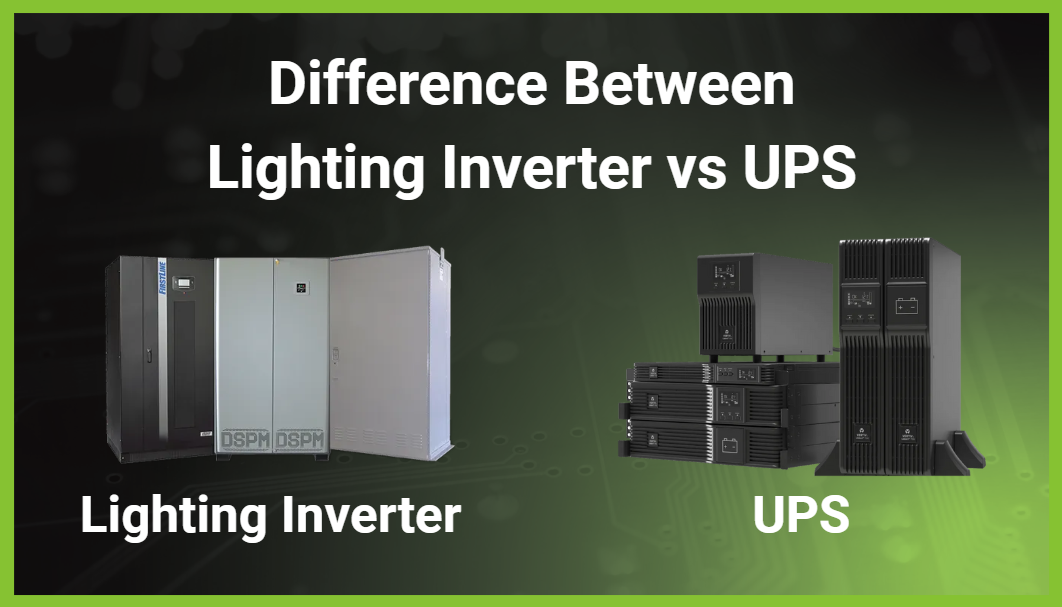 A poster showing the difference between a lighting inverter and ups.