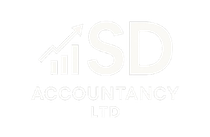 White logo reading &ldquo;SD Accountancy Ltd&rdquo; with a small upward bar chart icon.
