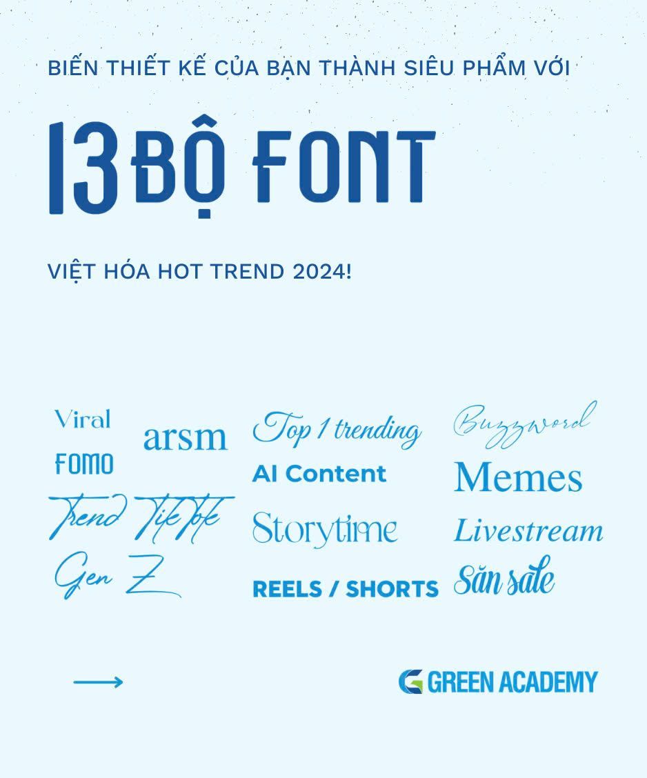 13 BỘ FONT VIỆT HÓA HOT TREND CHO DESIGNER HIỆN ĐẠI