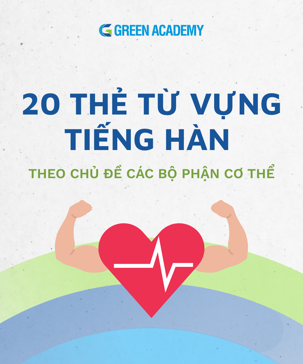 20 thẻ từ vựng tiếng Hàn chủ đề các bộ phận cơ thể